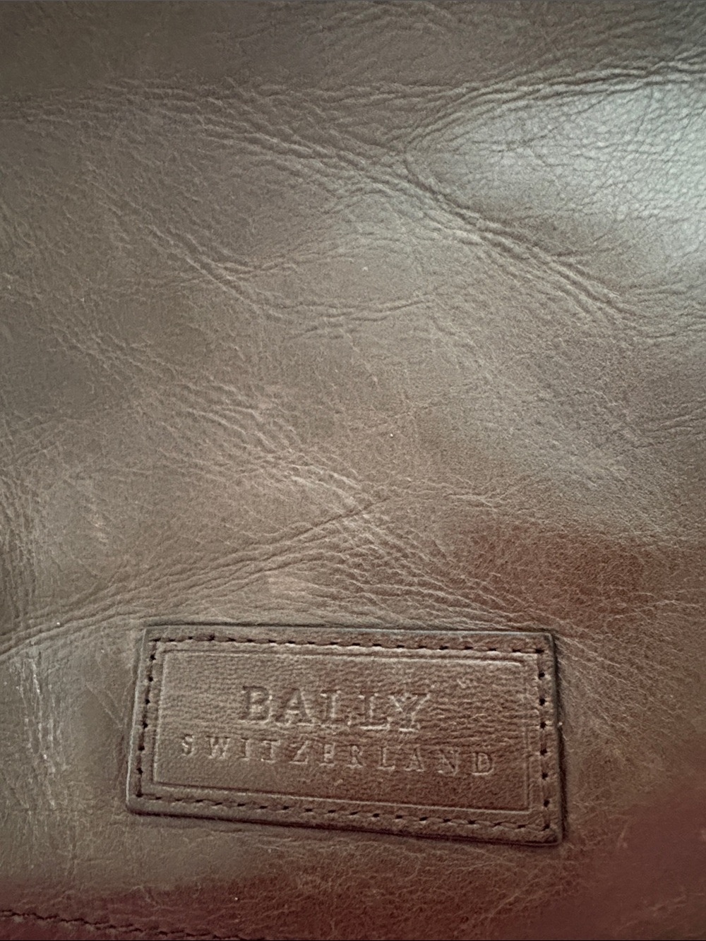 Bally Brown Leather Crossbody with Red and Cream Striped Strap - Picture 2 of 10